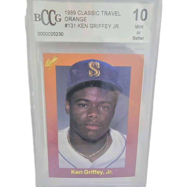 1989 Classic Travel Orange Ken Griffey Jr. Rookie RC Card #131 BCCG Mint 10 B2