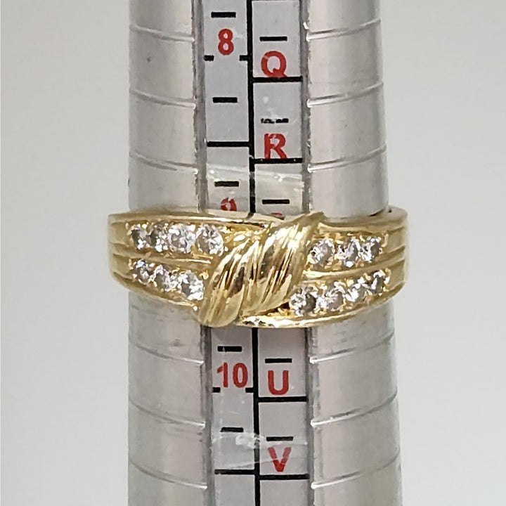 14k Yellow Gold Diamond Ring 0.5 CTW Cluster Knot Design