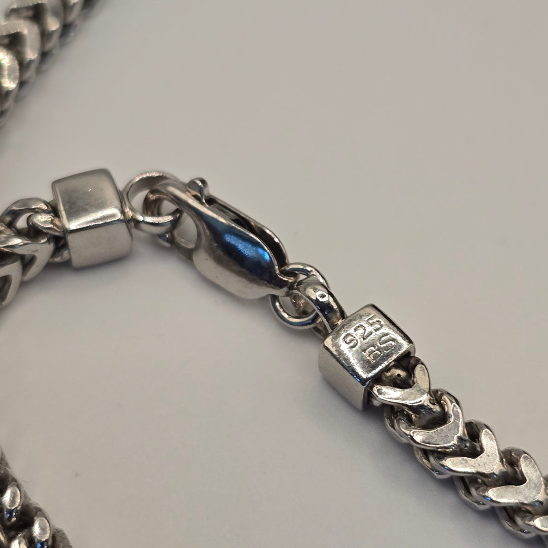 925 Sterling Silver Flat Curb Chain Necklace 18in 20.9g Italy Solid Shine
