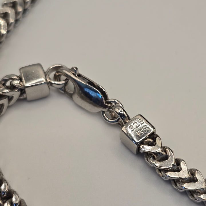925 Sterling Silver Flat Curb Chain Necklace 18in 20.9g Italy Solid Shine