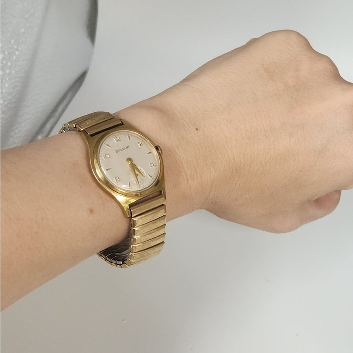 Vintage Bulova senator manual wind watch with small seconds and original box