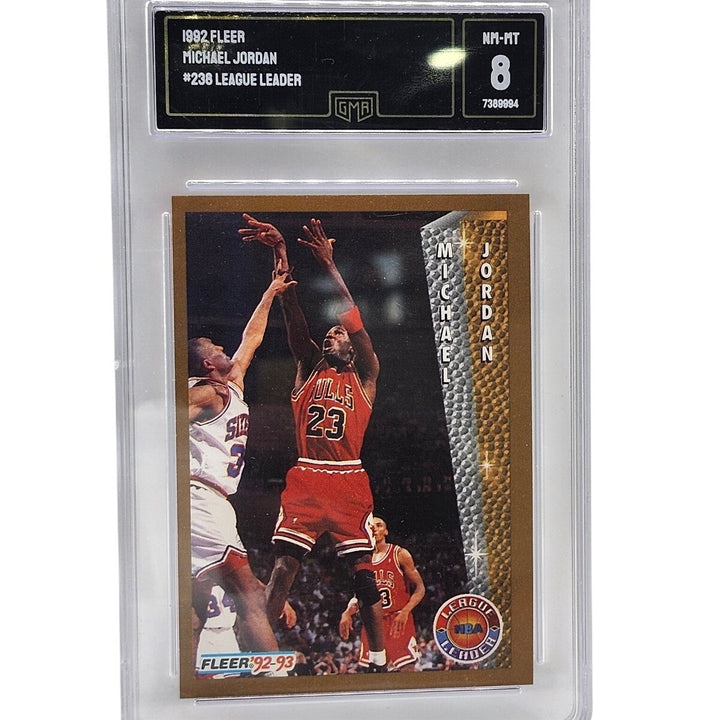 1992 Fleer Michael Jordan #238 League Leader GMA 8 NM-MT Chicago Bulls Card