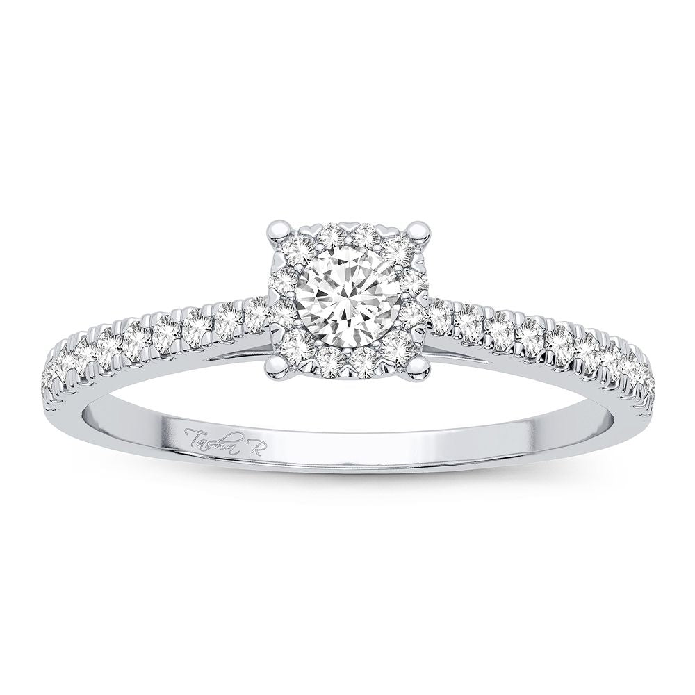 Delicate 10k White Gold Diamond Promise Ring for Her