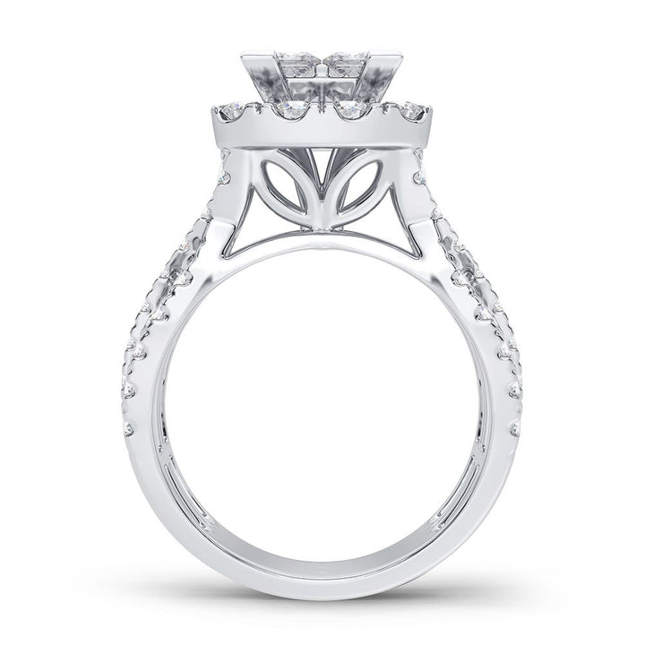 10k White Gold Lab Diamond Bridal Ring