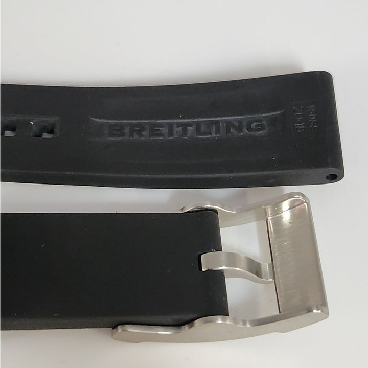 Breitling Black Rubber Diver Strap 20-18mm With Signed Buckle Genuine OEM