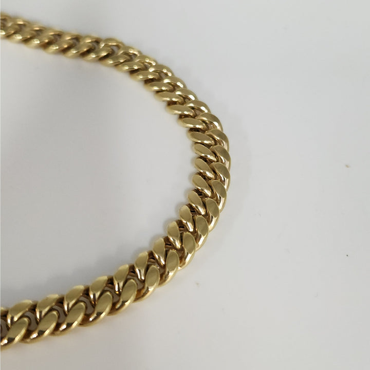 10k Yellow Gold Cuban Link Chain Necklace 22"