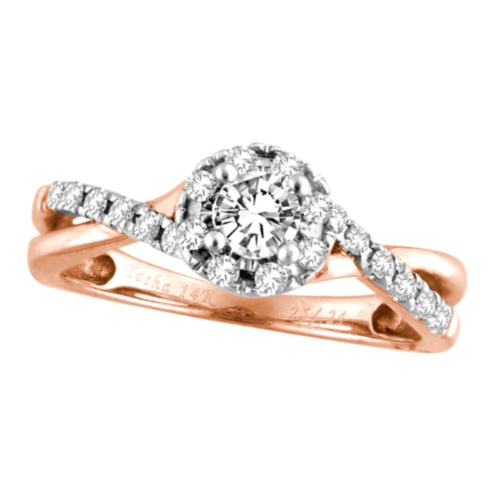 Romantic 14k Rose Gold Lab Diamond Engagement Ring (0.50CT)