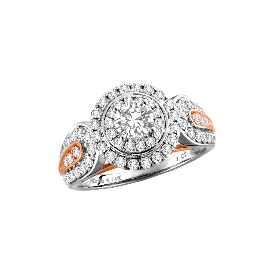 Romantic 14k Two-Tone Lab Diamond Engagement Ring (1.20CT)