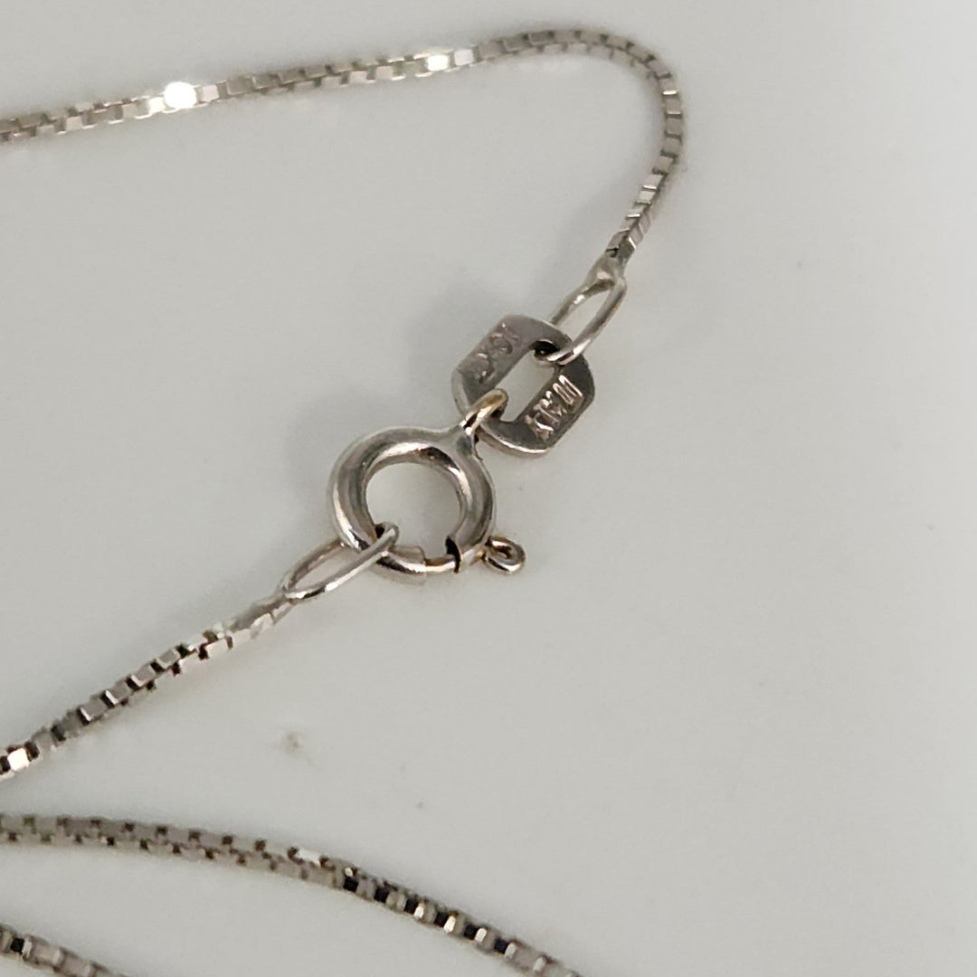 10k White Gold Diamond Cross Pendant & Necklace 18"