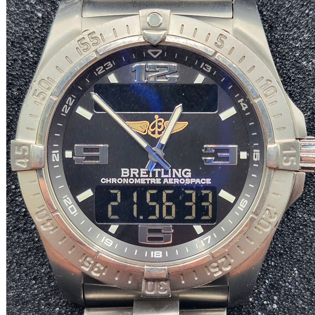 Breitling Aerospace Avantage E79362 Titanium Mens Watch - Short Bracelet, Pouch & Case