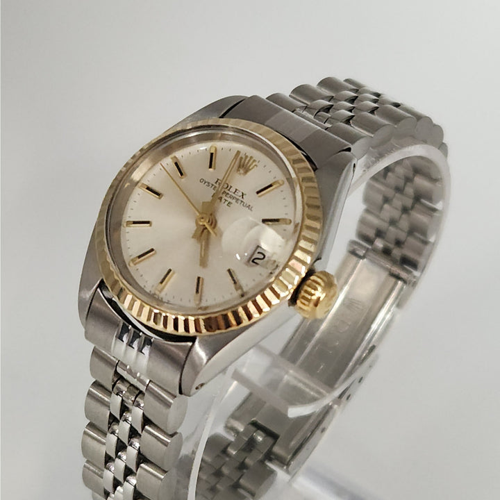 Vintage Rolex Oyster Perpetual date with champagne Dial 18k Jubilee Bracelet yellow gold two tone Ref 6917