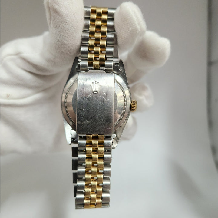 Rolex Datejust 36MM 16233 Two-Tone 18K Yellow Gold & SS Jubilee White Roman Dial