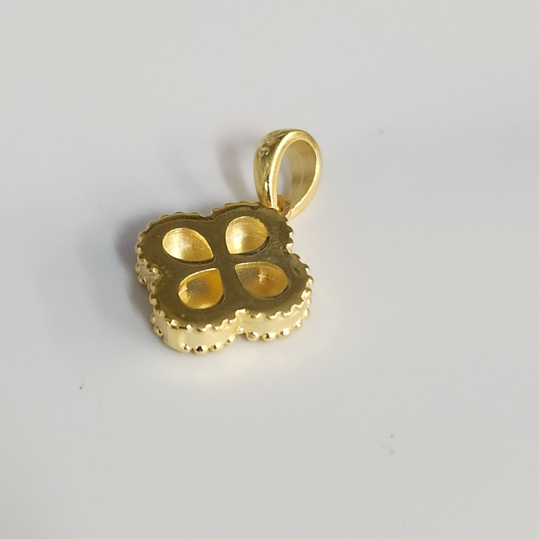 Elegant Sterling Silver Gold Finish Clover Charm