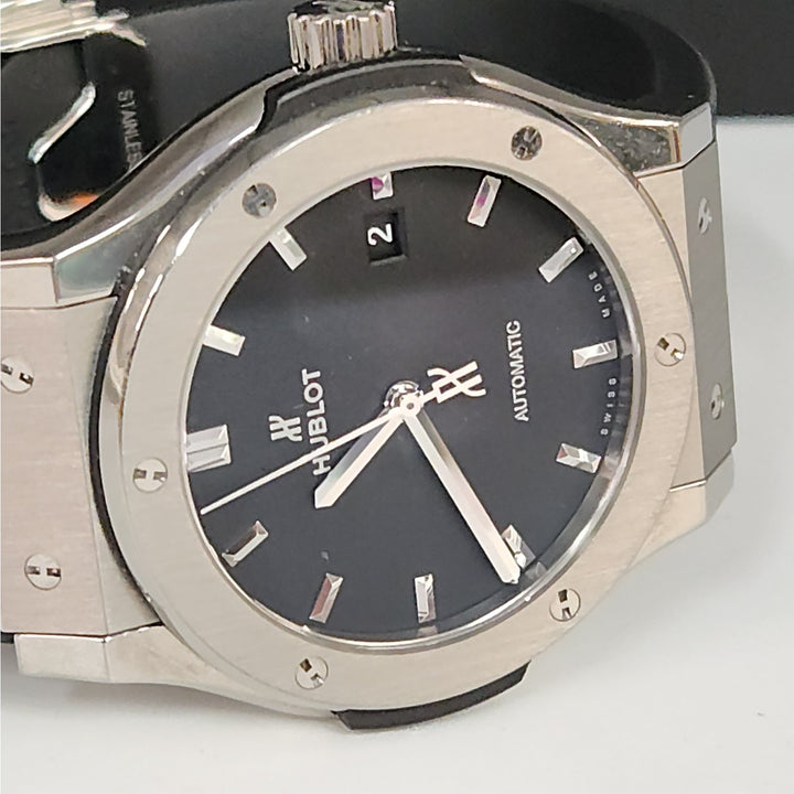 Hublot Classic Fusion 42MM Automatic Black Dial Titanium Watch w/ Box