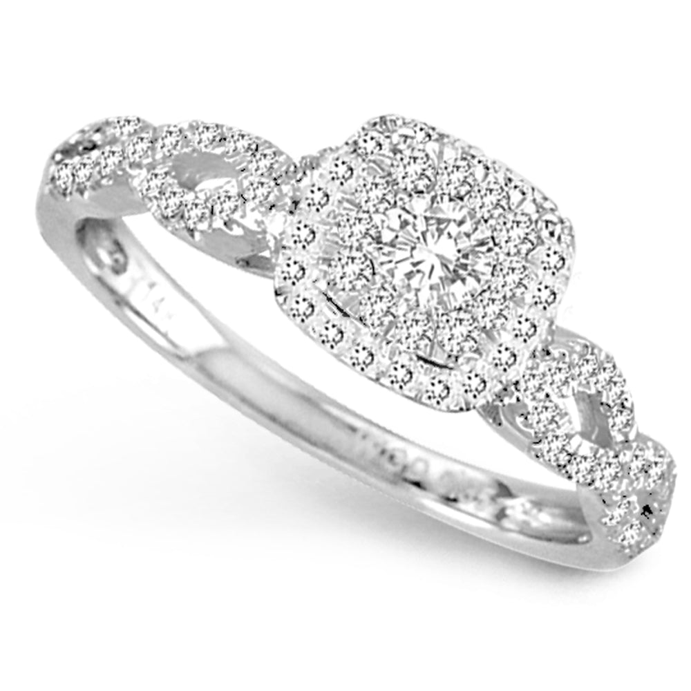 Sparkling 14k White Gold 0.35CT Diamond Fashion Ring for Her
