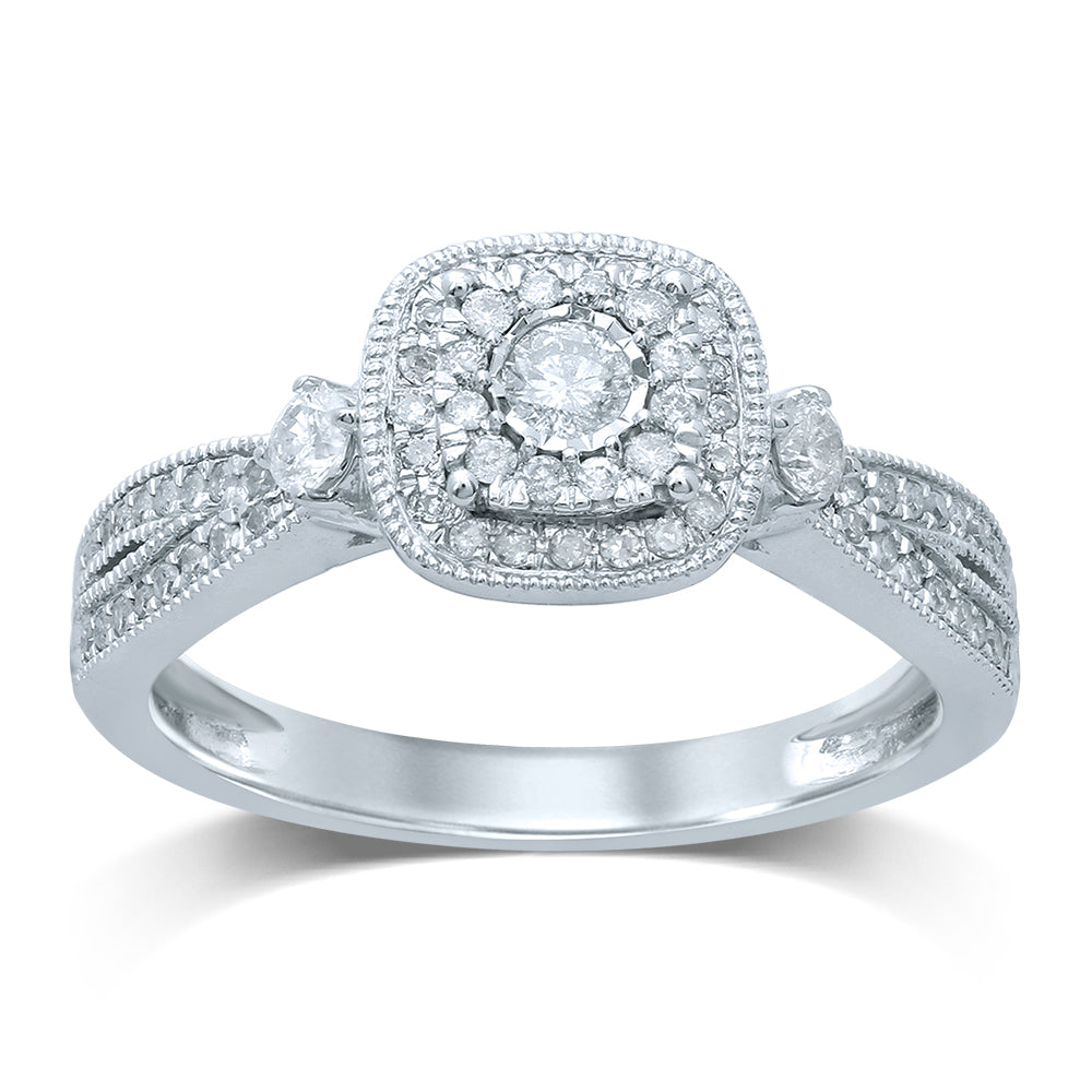 Timeless 14k White Gold Lab Diamond Engagement Ring (0.40CT)