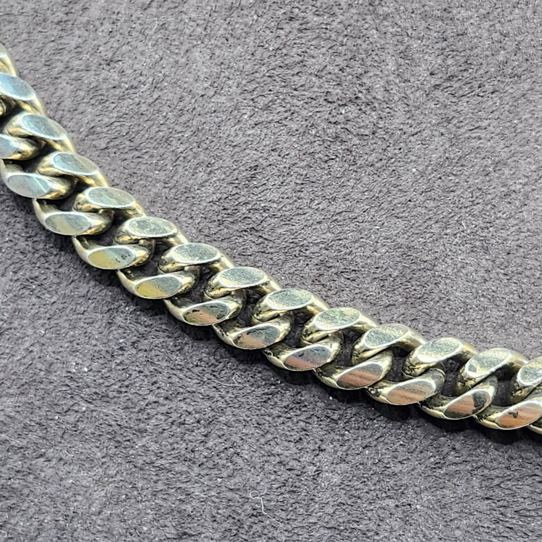Solid Sterling Silver 925 Light Gold-Plated Curb Link Chain Necklace - 63.8g