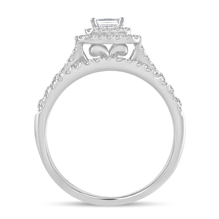 Brilliant 14k White Gold 1CT Lab Diamond Engagement Ring