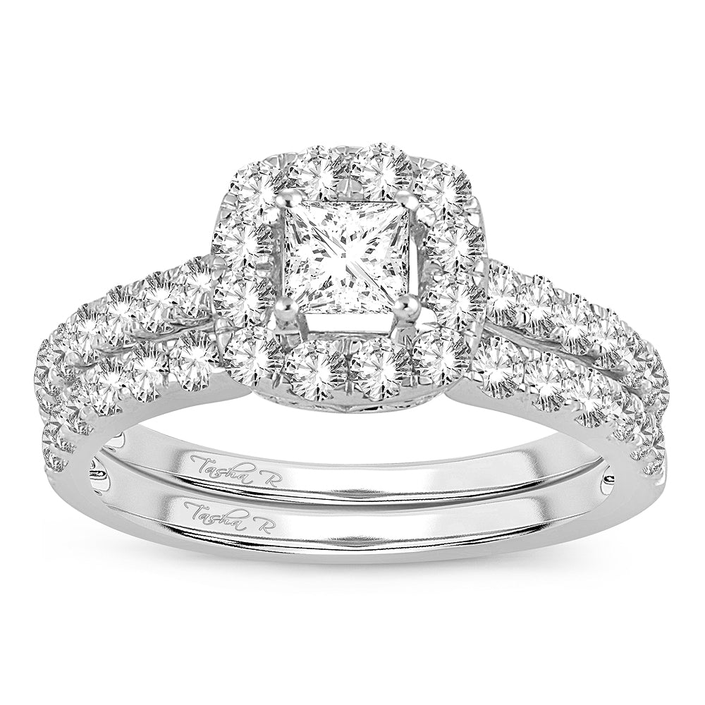 14k White Gold Lab-Grown 1.42CT Diamond Bridal Ring