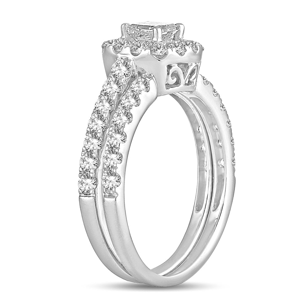 14k White Gold Lab-Grown 1.42CT Diamond Bridal Ring