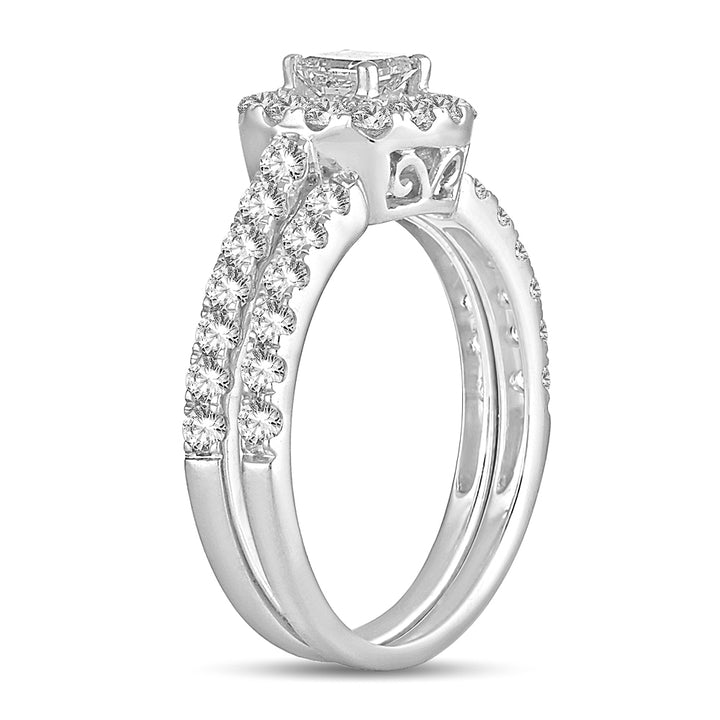 14k White Gold Lab-Grown 1.42CT Diamond Bridal Ring