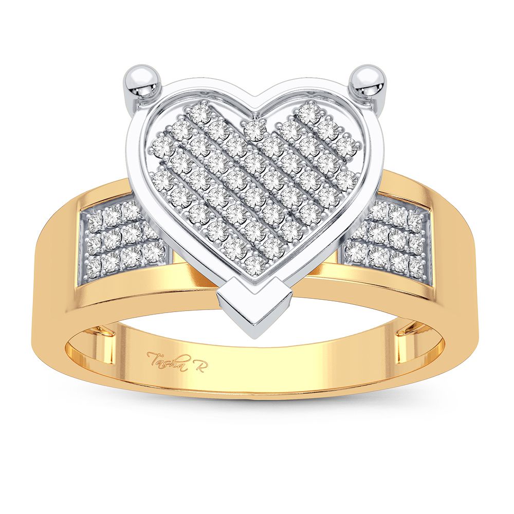 Chic 10k Yellow Gold Diamond Accent Womens Fashion Ring