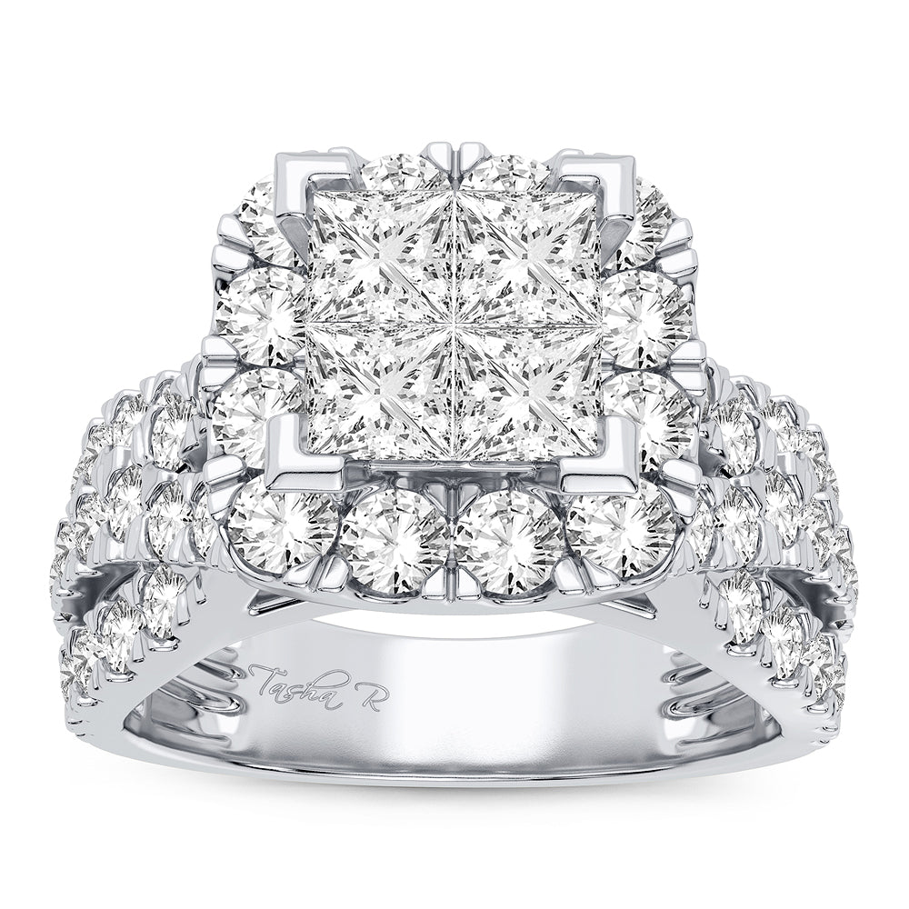 Sparkling 2.65CT Lab Diamond White Gold Bridal Ring