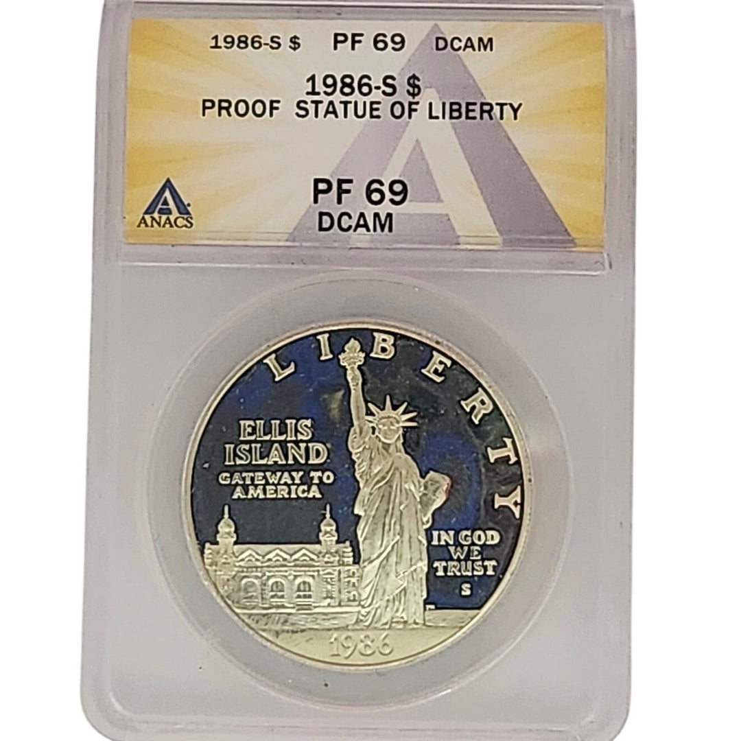 1986-S Statue of Liberty Centennial Silver Dollar ANACS PF69 DCAM Proof Coin