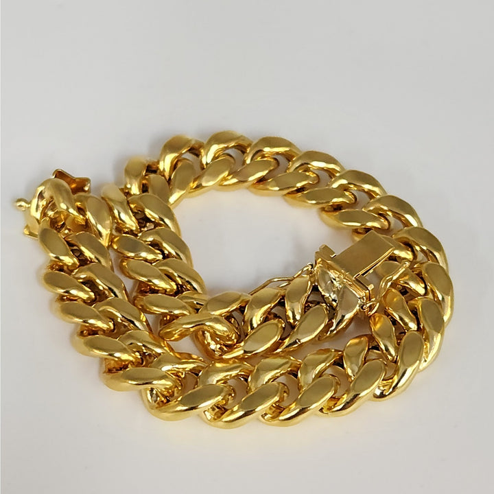 10k Yellow Gold Miami Cuban Link Bracelet 8"