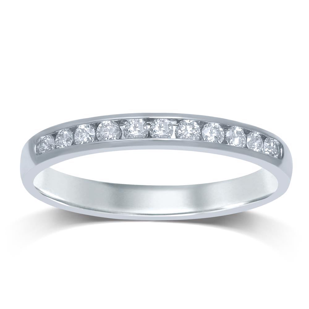 14K Yellow Gold Lab Diamond Womens Wedding Band