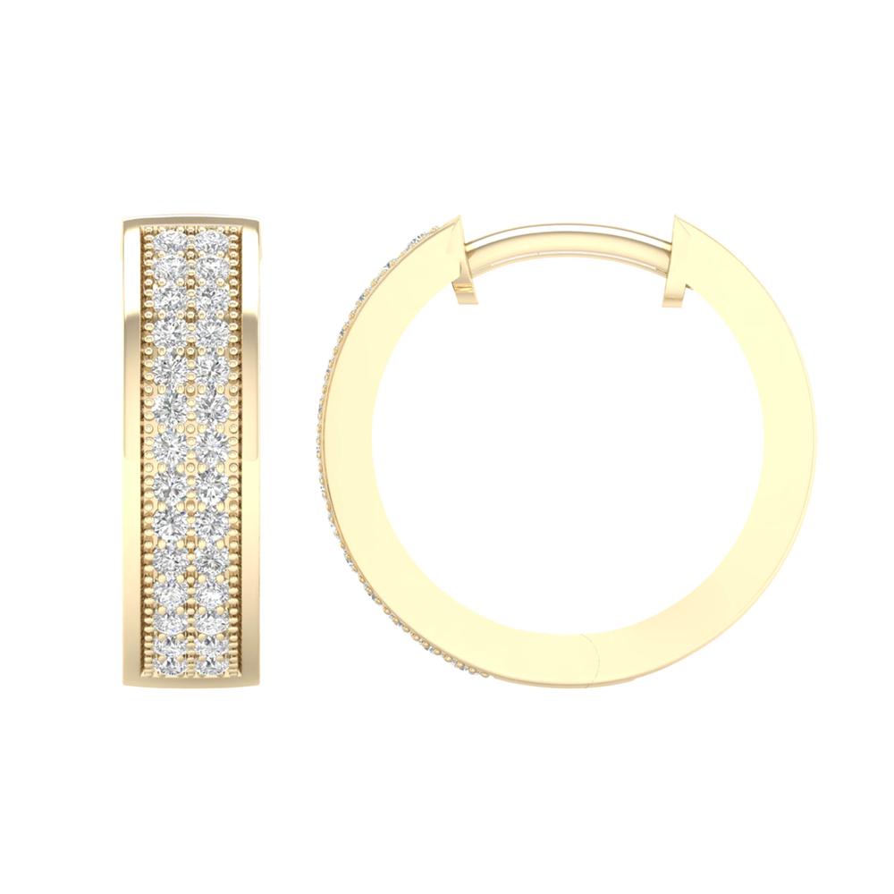 Gorgeous 10K 0.15ct Diamond Hoops