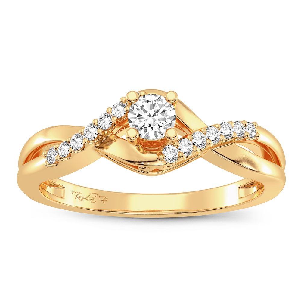 Elegant 14K 0.16CT Diamond Ring