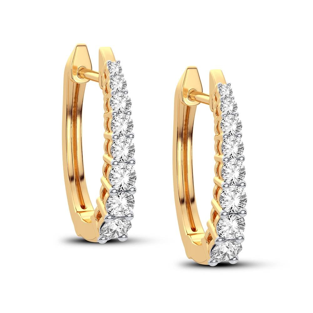 Sparkling Diamond Hoops in 14K Yellow Gold for Her