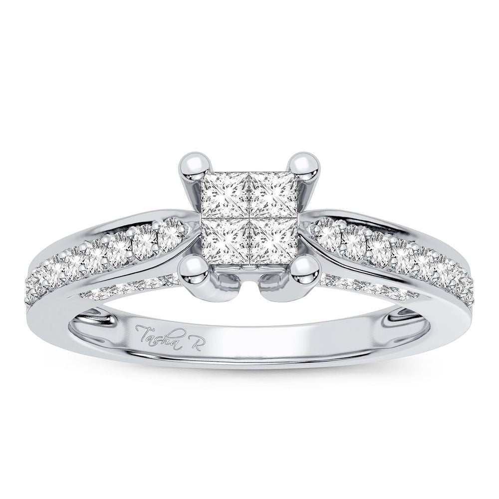 Timeless 14k White Gold Lab Diamond Engagement Ring (0.50CT)