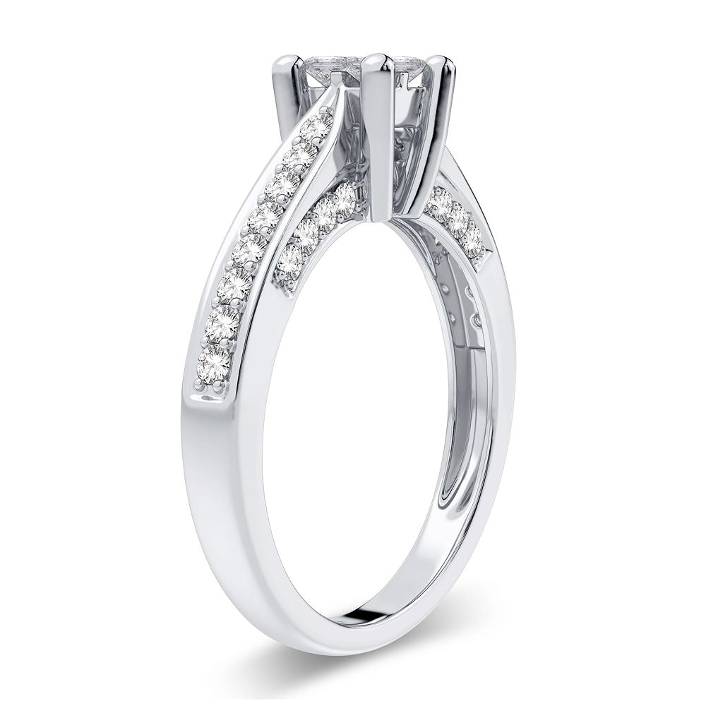 Timeless 14k White Gold Lab Diamond Engagement Ring (0.50CT)