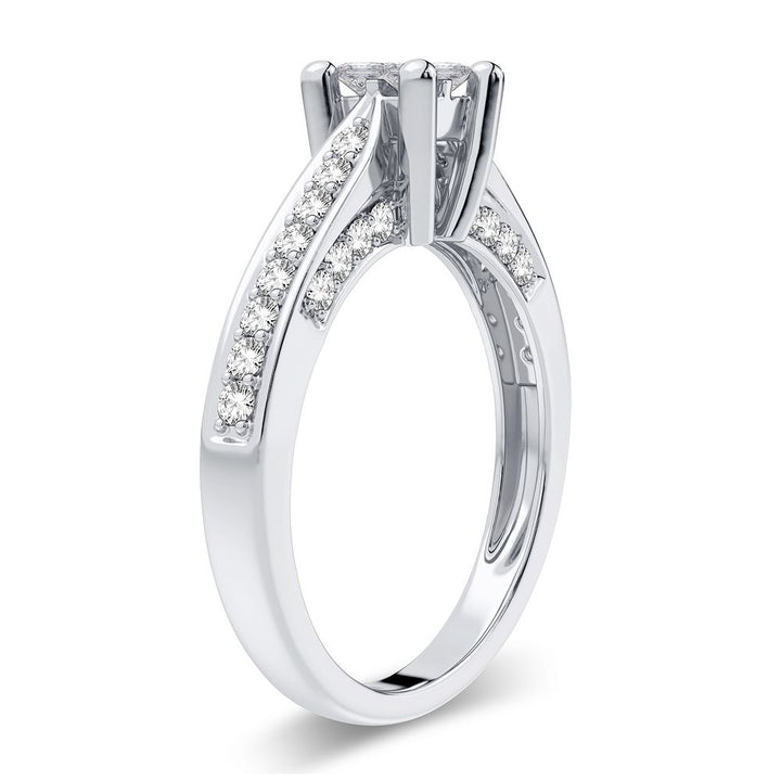 Timeless 14k White Gold Lab Diamond Engagement Ring (0.50CT)