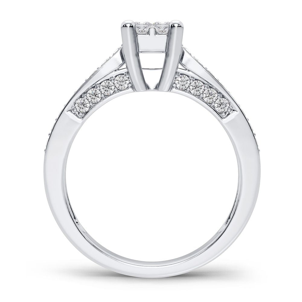 Timeless 14k White Gold Lab Diamond Engagement Ring (0.50CT)