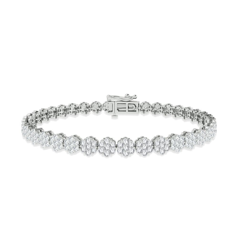 Luminous 14k White Gold 3ct Lab Diamond Womens Tennis Bracelet
