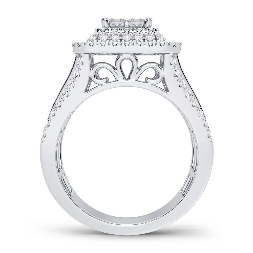 Brilliant 10k White Gold 1.50CT Lab Diamond Engagement Ring