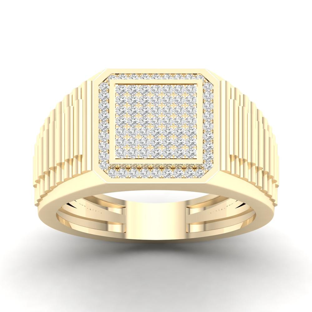 Classic 10K Yellow Gold Mens 0.25ct Diamond Ring for Her