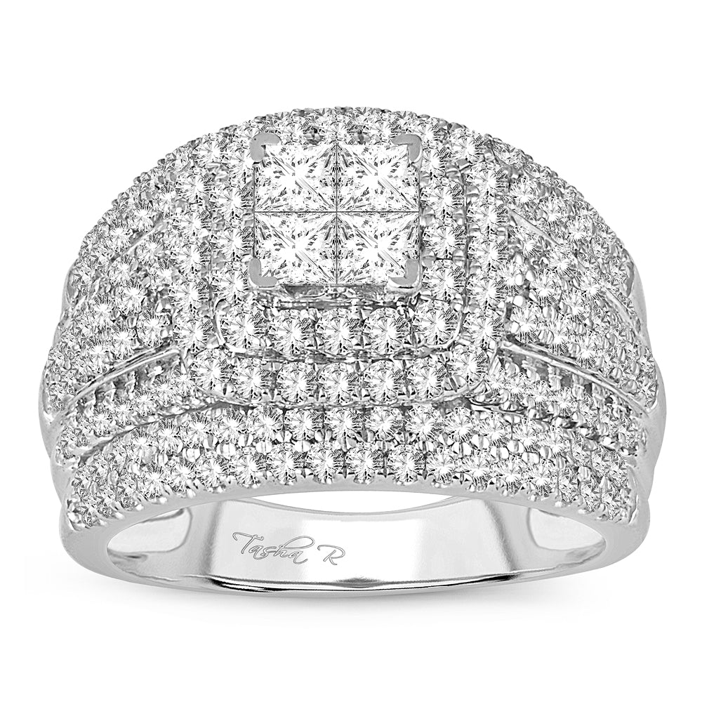 14k White Gold 2.02 CT Lab Diamond Bridal Ring