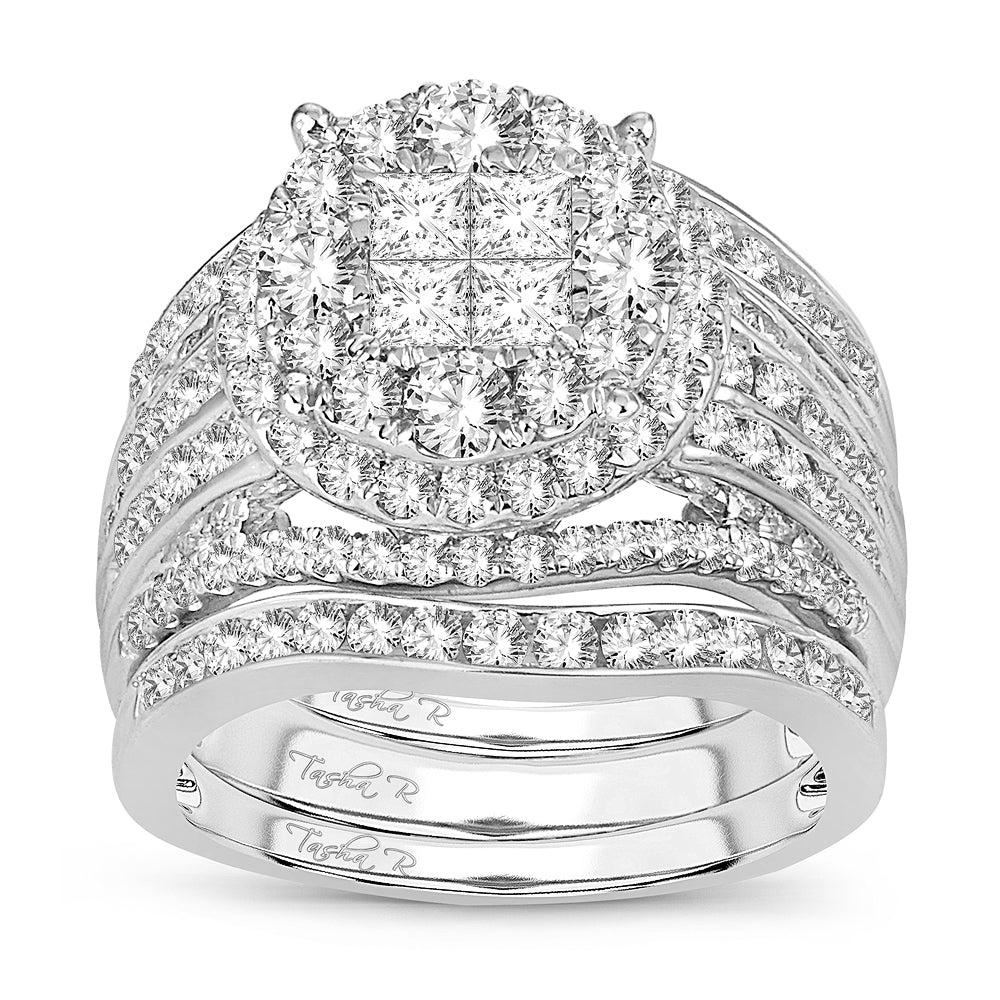 14K White Gold 2.52CT Lab Diamond Bridal Ring