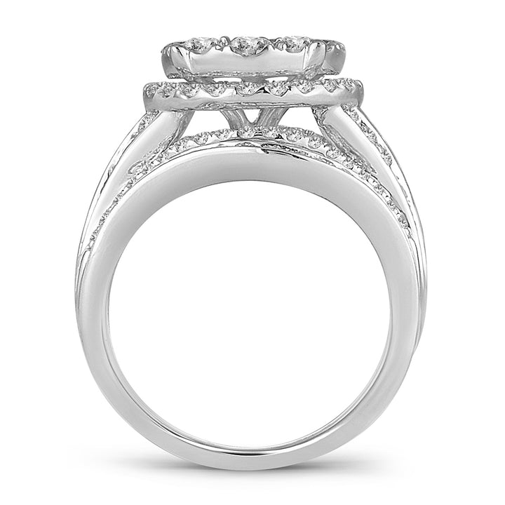 14K White Gold 2.52CT Lab Diamond Bridal Ring