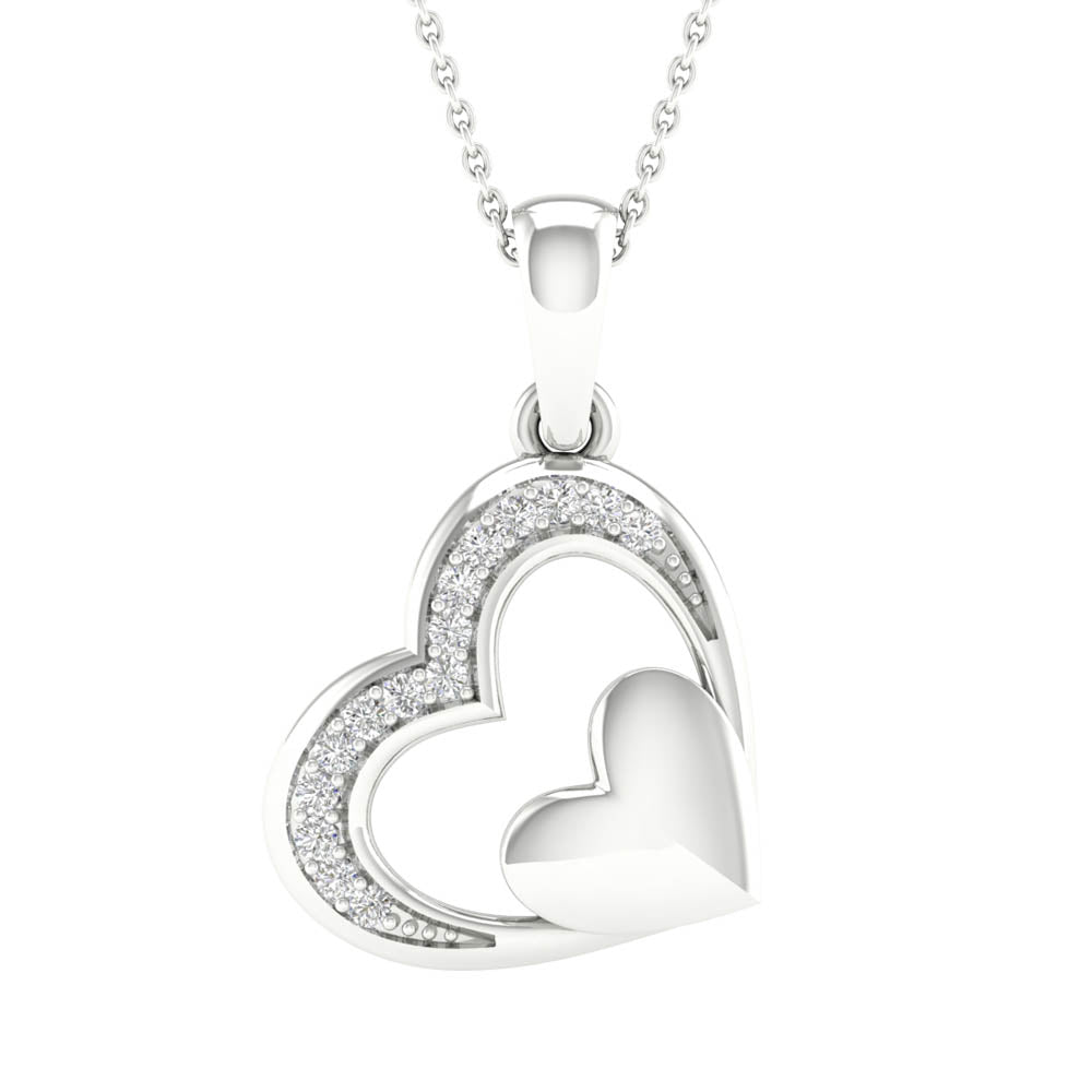 10K White Gold 0.05ct Diamond Pendant