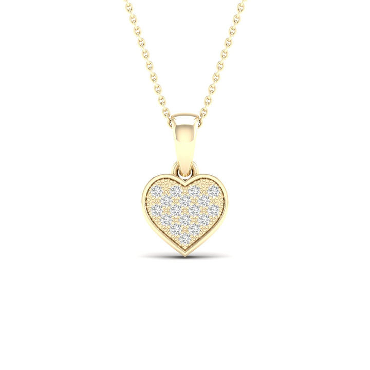 Chic 10k Yellow Gold 0.05CT Lab Diamond Pendant Necklace