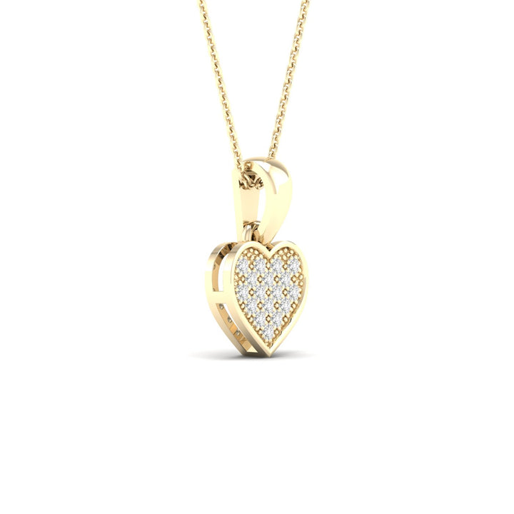 Chic 10k Yellow Gold 0.05CT Lab Diamond Pendant Necklace
