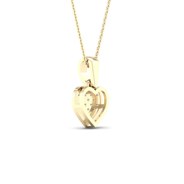 Chic 10k Yellow Gold 0.05CT Lab Diamond Pendant Necklace