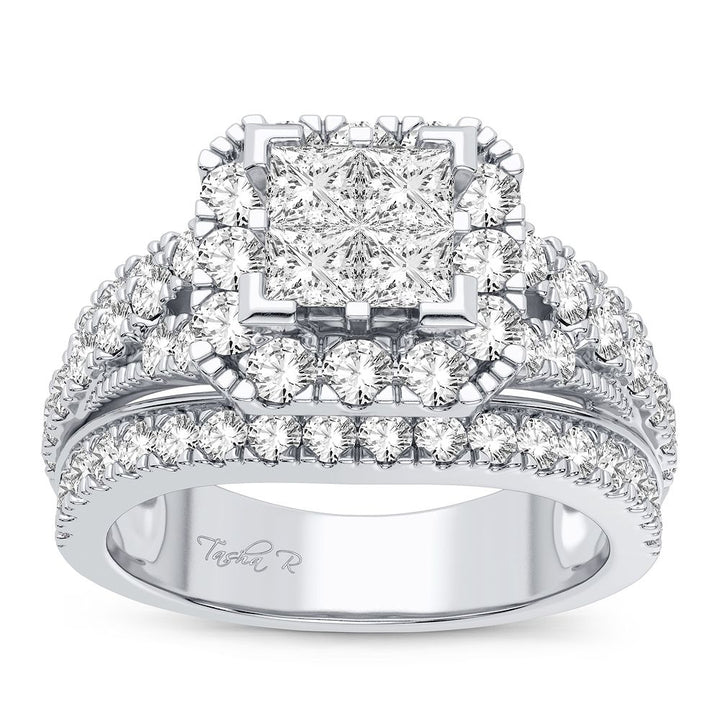 Brilliant 14k White Gold 2CT Lab Diamond Engagement Ring