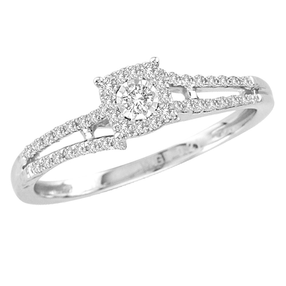 14K White Gold 0.20CT Diamond Ring