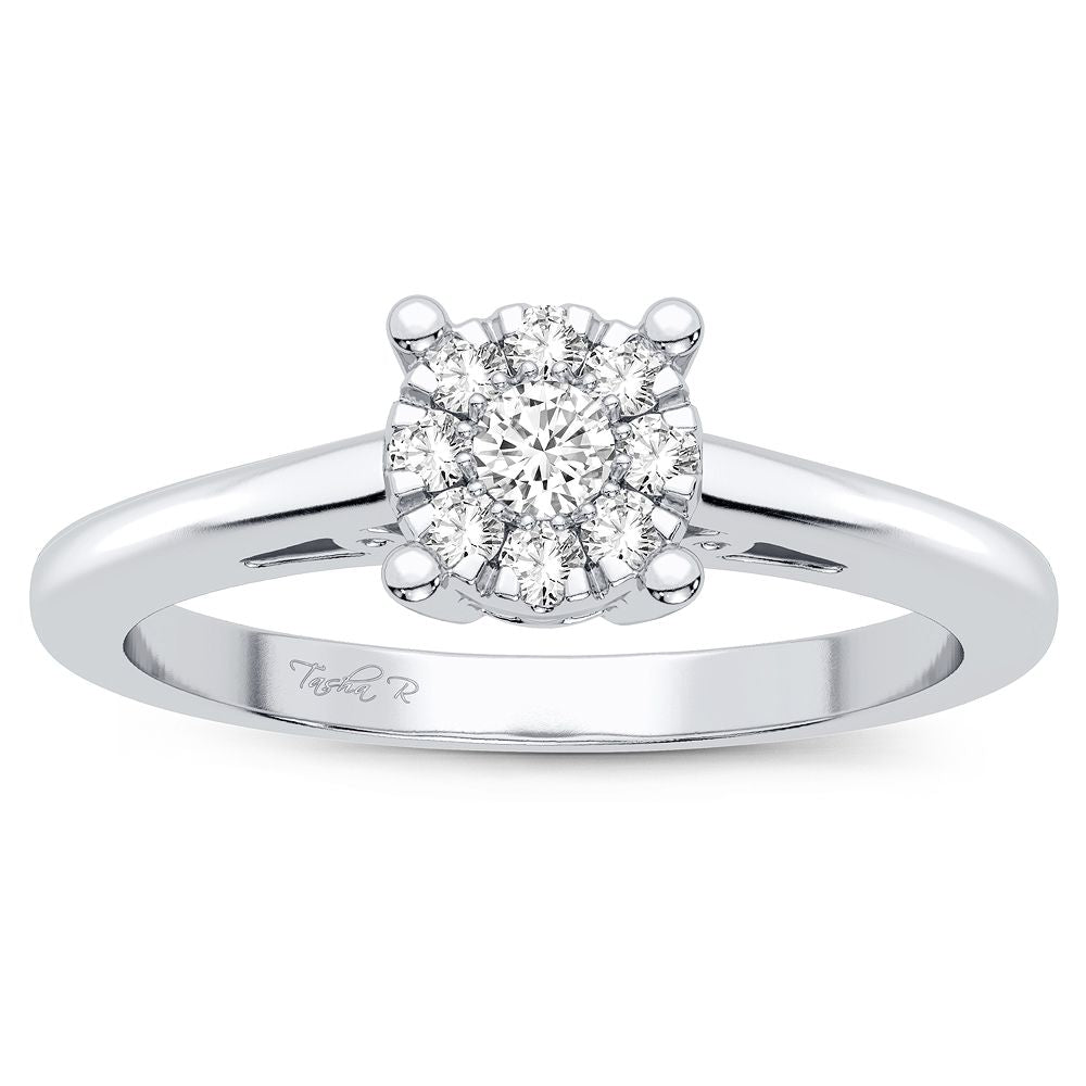 14K White Gold 0.10CT Diamond Ring